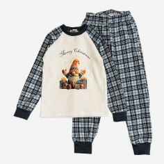 Акція на Дитяча тепла новорічна піжама для хлопчика Smile Time Christmas Gnome OX36-38-13-1 116 см Біла/Блакитна від Rozetka