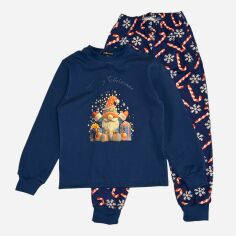 Акція на Дитяча тепла новорічна піжама для хлопчика Smile Time Christmas Gnome OX36-38-7-1 104 см Синя від Rozetka