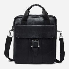 Акція на Чоловіча шкіряна сумка Vintage leather-14674 Чорна від Rozetka