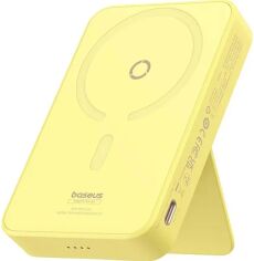 Акція на Baseus Power Bank 5000mAh Magnetic Bracket Wireless Fast-Charging 20W Yellow (P10064101Y23-00) від Stylus