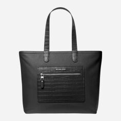 Акція на Сумка чоловіча з натуральної шкіри Michael Kors 107461772 Чорна від Rozetka