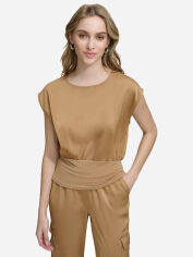 Акція на Блузка жіноча Calvin Klein 264361976 L Коричнева від Rozetka
