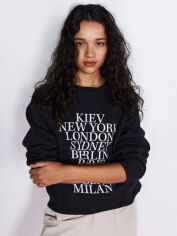 Акція на Світшот на флісі жіночий H&M 10118282c14 M Чорний від Rozetka