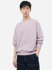 Акція на Світшот оверсайз утеплений чоловічий H&M 1138991002c14 L Ліловий від Rozetka