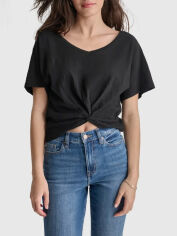 Акція на Футболка бавовняна жіноча Donna Karan NY (DKNY) 71931225 XL Чорна від Rozetka