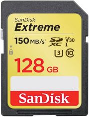 Акция на Карта памяти SANDISK SDXC 128GB Class 10 Extreme UHS-I U3 R150/W70 MB/s (SDSDXV5-128G-GNCIN) от MOYO