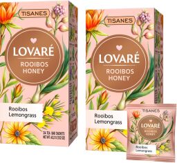 Акція на Комплект чаю Lovare Rooibos Honey Бленд ройбушу та трав’яного чаю з квітами 24 пакетики по 1.8 г х 2 шт від Rozetka