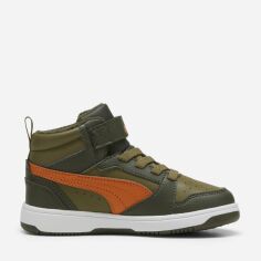 Акція на Дитячі зимові черевики для хлопчика Puma Rebound V6 Mid 30797905 28 Dark Olive-Maple Syrup-Puma Olive від Rozetka