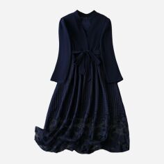 Акція на Плаття міді осіннє жіноче SHEIN GD-00085622 4XL Темно-синє від Rozetka