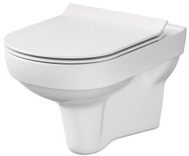 Акція на Унітаз підвісний CERSANIT City CleanOn K701-143 із сидінням Slim Soft Close дюропласт від Rozetka