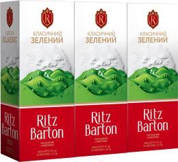 Акція на Упаковка чаю зеленого Ritz Barton Green Classic Байховий 25 пакетиків х 1.8 г x 3 пачки від Rozetka