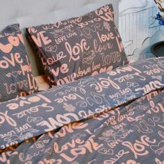 Акція на Комплект постільної білизни Delight Євро 200х220 см Love Бязь (Love_2,5) від Rozetka