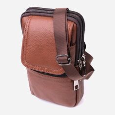 Акція на Сумка планшет через плече чоловіча шкіряна маленька Vintage leather-22565 Світло-коричнева від Rozetka