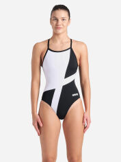 Акція на Суцільний купальник жіночий Arena Diamond Swimsuit Lightdrop Bac 007757-510 40 Чорний/Білий від Rozetka