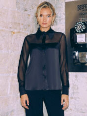 Акція на Блузка жіноча Seventeen 2224.6196 2XL-3XL Чорна від Rozetka