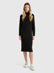 Акція на Сукня в'язана міді зимова тепла жіноча United Colors of Benetton 1235DV01T-700 XL Чорне від Rozetka