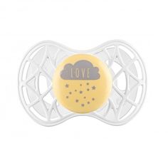 Акция на Пустышка симметрическая Nuvita NV7085 Air55 Cool 6m+ "LOVE" желто-серая (NV7085SC) от MOYO