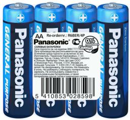 Акція на Батарейка Panasonic GENERAL PURPOSE R6 TRAY 4 ZINK-CARBON (R6BER/4P) від MOYO