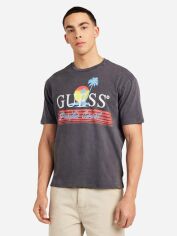 Акція на Футболка бавовняна довга чоловіча Guess 164860213 2XL Сіра від Rozetka