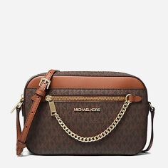 Акція на Сумка крос-боді через плече жіноча середня Michael Kors 55S0GTVU9L Коричнева від Rozetka
