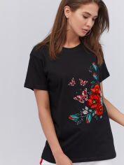 Акція на Футболка бавовняна довга жіноча YAPPI Boyfriend WB2120 M Чорна від Rozetka