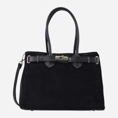 Акція на Сумка шопер жіноча з натуральної замші Regina Notte Tote 3826 Чорна від Rozetka