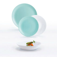Акція на Сервиз столовый Luminarc Diwali Light Turquoise &amp; White 18 приборов P5912 від Podushka