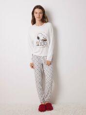 Акція на Піжама (лонгслів + штани) жіноча Women'Secret Mc Pe Warm Pj 3138623 S Бежева від Rozetka