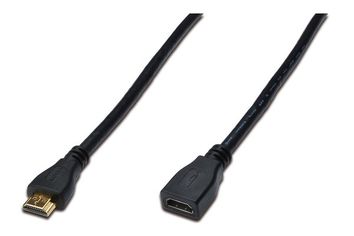 Акция на Кабель Digitus HDMI High speed + Ethernet (AM/AF) 5.0m, black (AK-330201-050-S) от MOYO