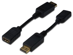 Акція на Переходник DIGITUS DisplayPort to HDMI (AM/AF) 0.15m Black від MOYO
