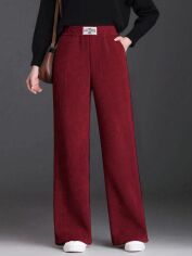 Акція на Штани вельветові жіночі SHEIN GD-00081339 3XL Бордові від Rozetka