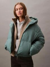 Акція на Куртка зимова коротка жіноча Calvin Klein 14904090-003 XS Зелена від Rozetka