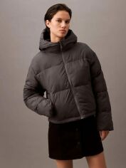 Акція на Куртка зимова коротка жіноча Calvin Klein 14904090-002 S Сіра від Rozetka