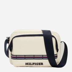 Акція на Сумка крос-боді через плече чоловіча тканинна Tommy Hilfiger 227559232 Молочна від Rozetka