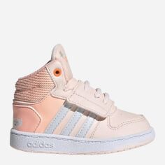 Акція на Дитячі високі кросівки для дівчинки adidas Hoops Mid 2.0 I FW4924 25 Персикові від Rozetka