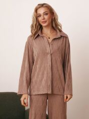 Акція на Піжамна сорочка жіноча великих розмірів Seventeen 2241.6222 2XL-3XL Коричнева від Rozetka