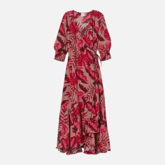 Акція на Сукня на запах міді літня жіноча H&M Johanna Ortiz 8563841wer XS Сіро-рожева від Rozetka