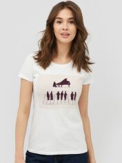Акція на Футболка бавовняна жіноча Yappi WW1676 XL Біла від Rozetka