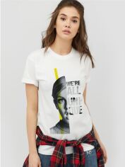 Акція на Футболка бавовняна довга жіноча YAPPI Boyfriend WW21002 S Біла від Rozetka