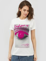 Акція на Футболка бавовняна довга жіноча YAPPI Boyfriend WW21011 S Біла від Rozetka