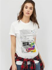 Акція на Футболка бавовняна довга жіноча YAPPI Boyfriend WW21009 S Біла від Rozetka