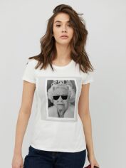 Акція на Футболка бавовняна жіноча Yappi WW1987 XL Біла від Rozetka