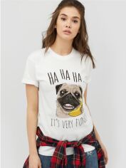 Акція на Футболка бавовняна довга жіноча YAPPI Boyfriend WW2025 S Біла від Rozetka