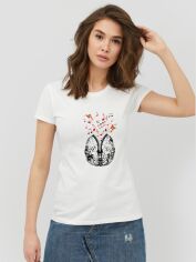 Акція на Футболка бавовняна жіноча Yappi WW1698 XL Біла від Rozetka