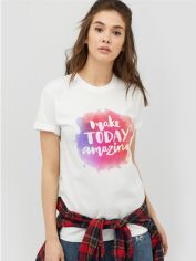 Акція на Футболка бавовняна довга жіноча YAPPI Boyfriend WW2032 M Біла від Rozetka