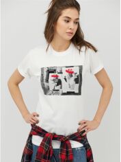 Акція на Футболка бавовняна довга жіноча YAPPI Boyfriend WW2051 S Біла від Rozetka