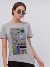 Акція на Футболка бавовняна довга жіноча YAPPI Boyfriend WG2063 S Сіра від Rozetka