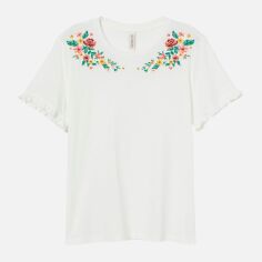 Акція на Футболка жіноча H&M 8471001wer XS Біла від Rozetka