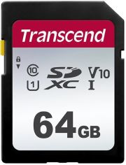 Акція на Карта памяти Transcend SDXC 64GB C10 UHS-I U1 V10 R100/W20 MB/s (TS64GSDC300S) від MOYO