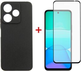 Акція на Комплект панель Carbon + скло DENGOS для Xiaomi Redmi 13 4G Black (DG-KM-98) від Rozetka